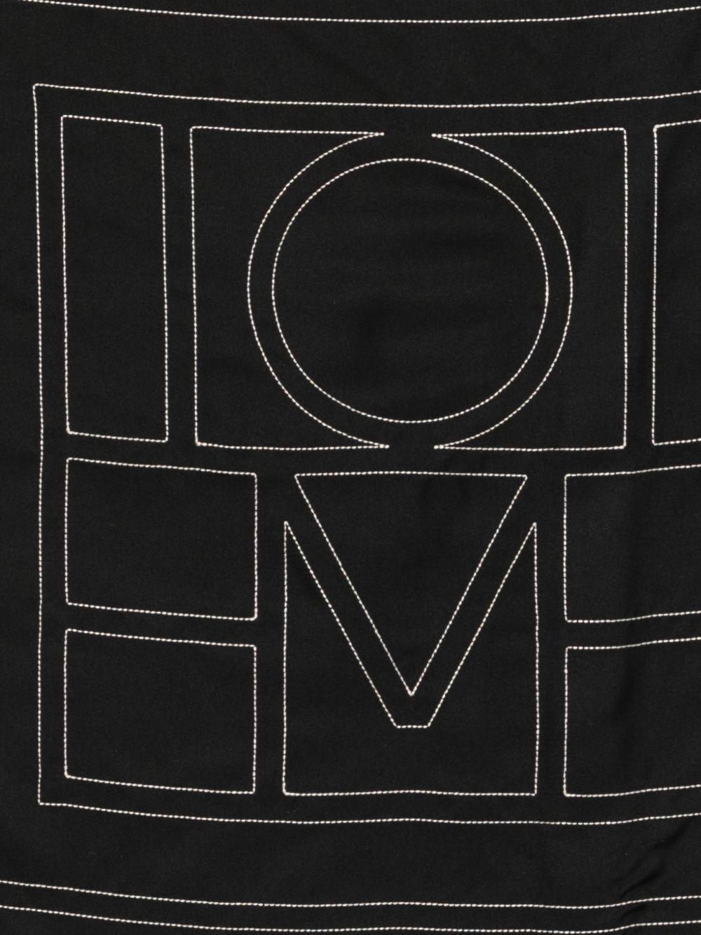 Foulard di seta con monogramma ricamato in nero Toteme - donna 