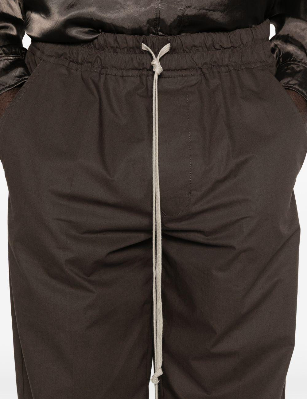 Pantaloni con coulisse dietrich in marrone Rick owens - uomo 