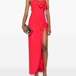 Abito lungo con decorazione in rosso Alessandra Rich - donna 