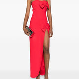 Abito lungo con decorazione in rosso Alessandra Rich - donna 