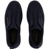 Sneakers senza lacci in suede in nero Santoni - uomo 