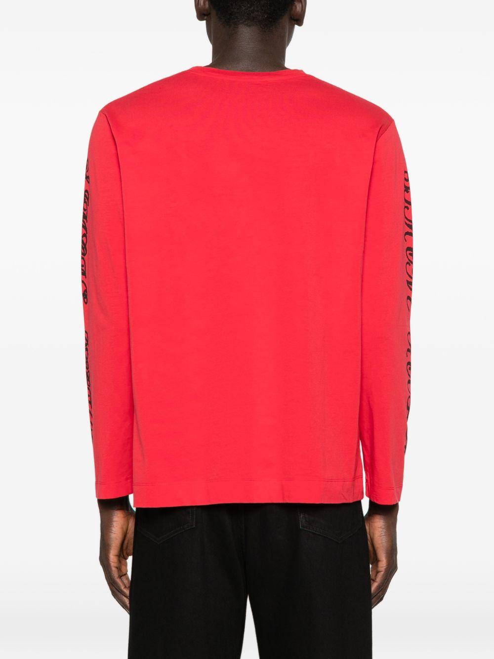 T-shirt a manica lunga stampata in rosso Simone rocha - uomo 