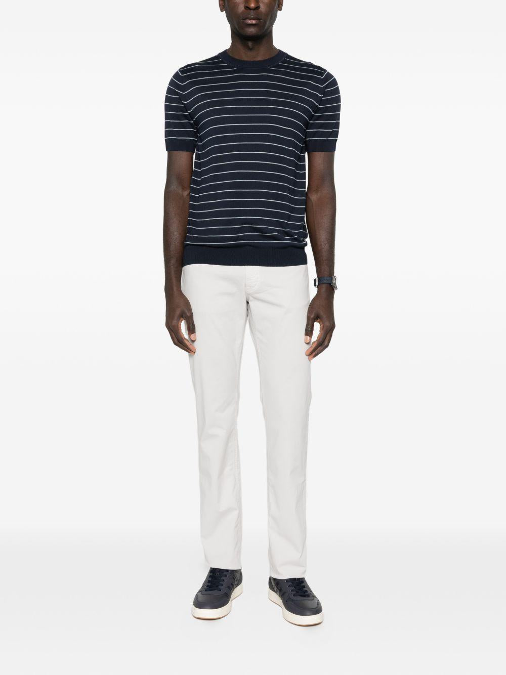 T-shirt a righe in blu Lardini - uomo 