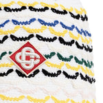 Cappello bucket in maglia in bianco Casablanca - uomo 