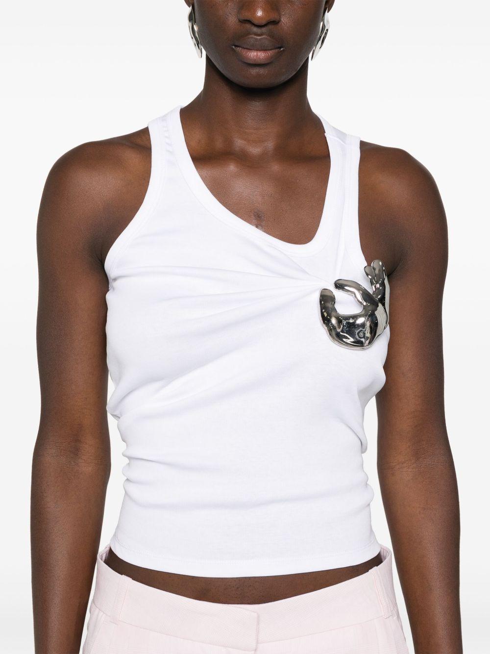 Top emoji con spilla in bianco Coperni - donna 