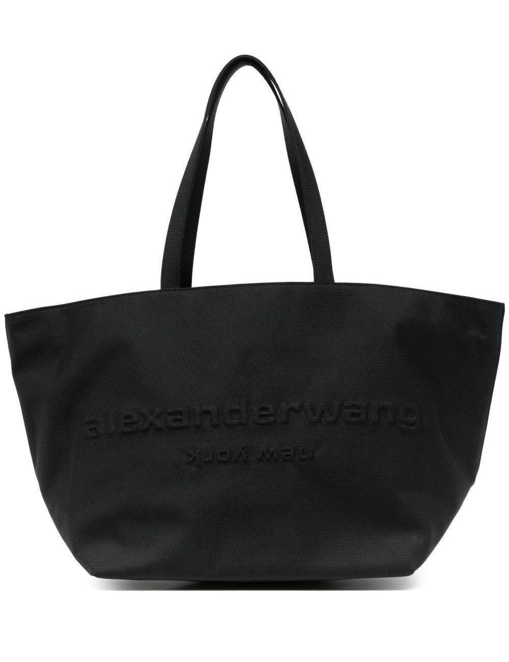 Borsa a spalla Punch con logo goffrato in nero Alexander Wang - donna 