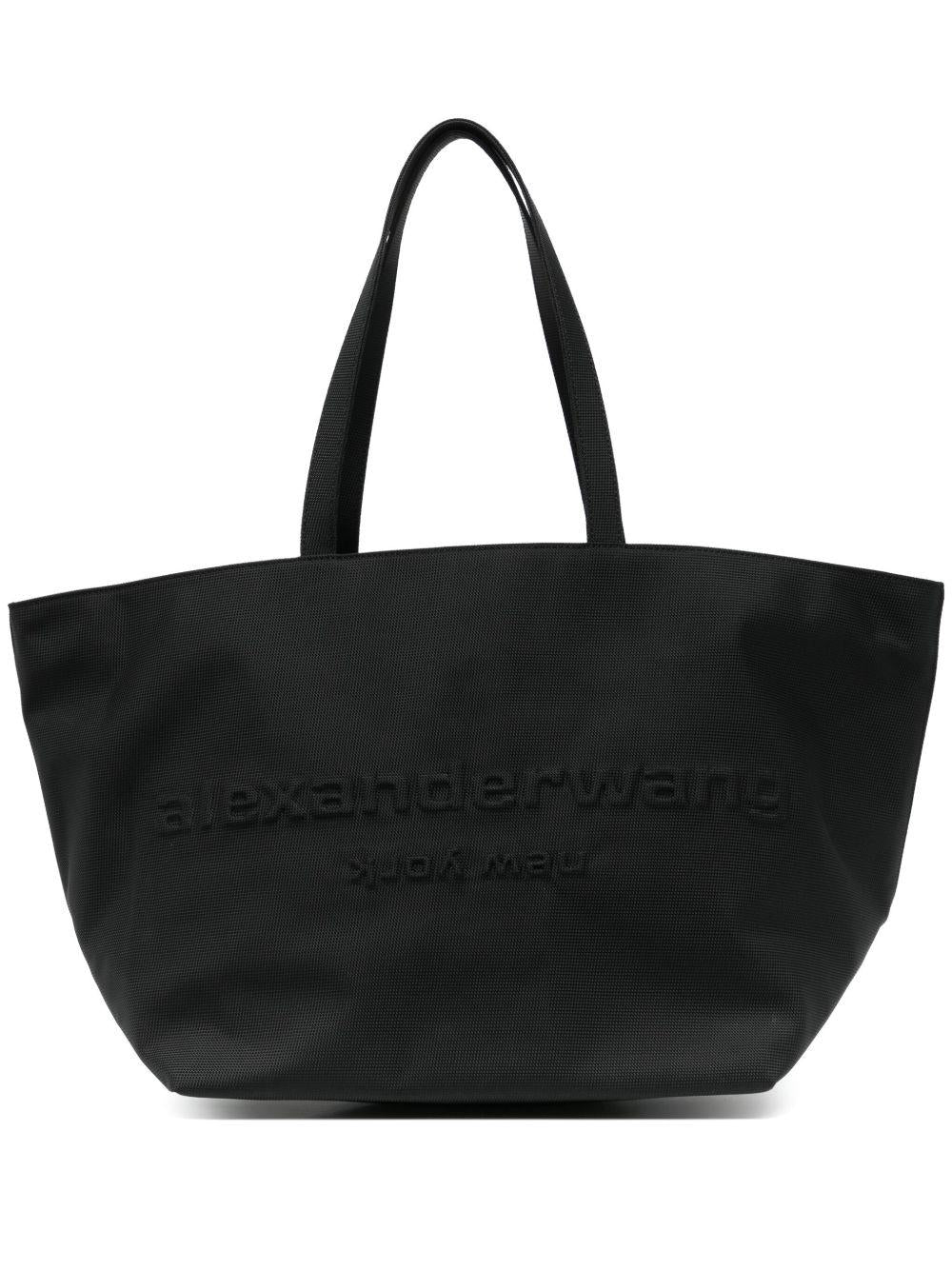 Borsa a spalla Punch con logo goffrato in nero Alexander Wang - donna 