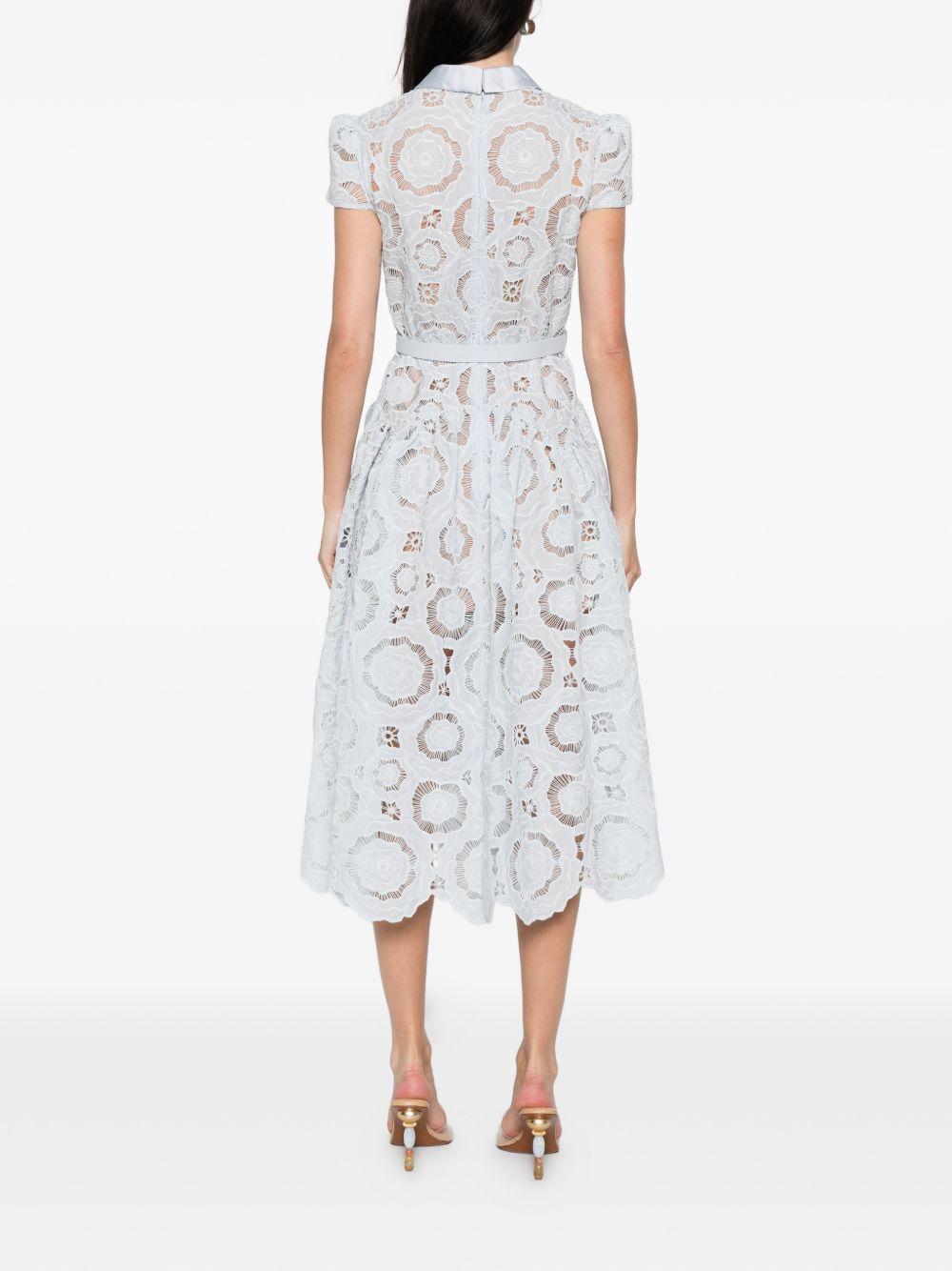 Abito midi in pizzo a fiori in azzurro Self-Portrait - donna 