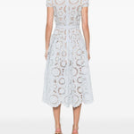 Abito midi in pizzo a fiori in azzurro Self-Portrait - donna 