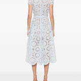 Abito midi in pizzo a fiori in azzurro Self-Portrait - donna 