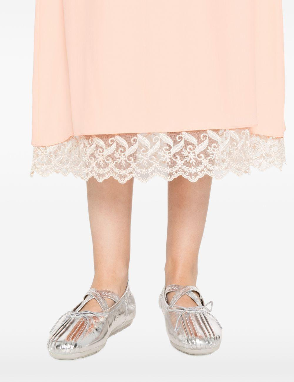 Gonna midi con orlo in pizzo rosa Simone Rocha - donna 