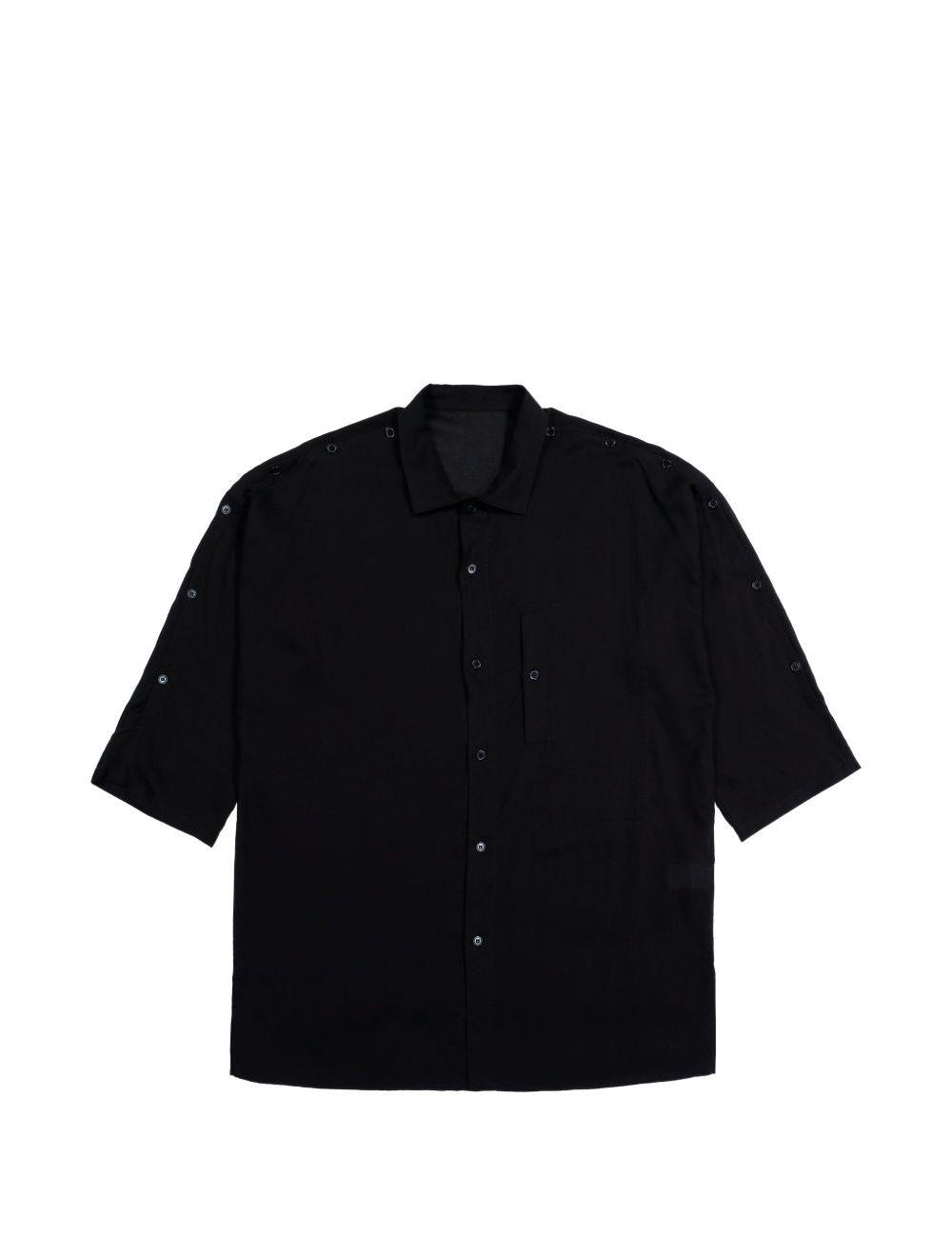 Camicia a maniche corte in nero Yohji yamamoto - uomo 
