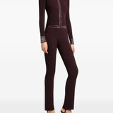 Cardigan con bottoni e logo in borgogna 