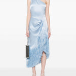 Abito midi con frange in azzurro chiaro David Koma - donna 