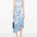 Abito midi con frange in azzurro chiaro David Koma - donna 