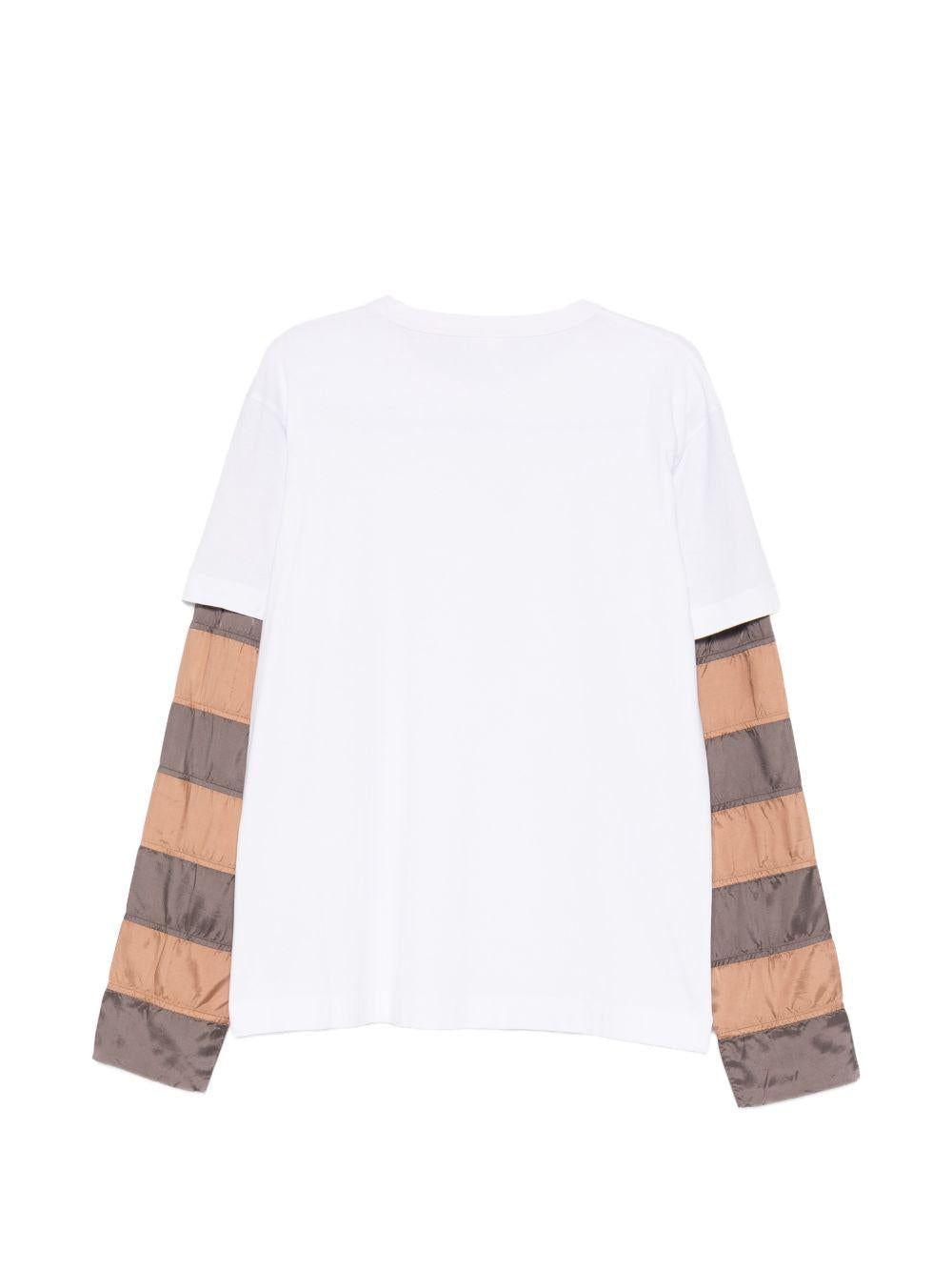 T-shirt a maniche lunghe a righe in bianco Dries van noten - uomo 
