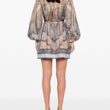 Miniabito con stampa wanderlust in blu Zimmermann - donna 