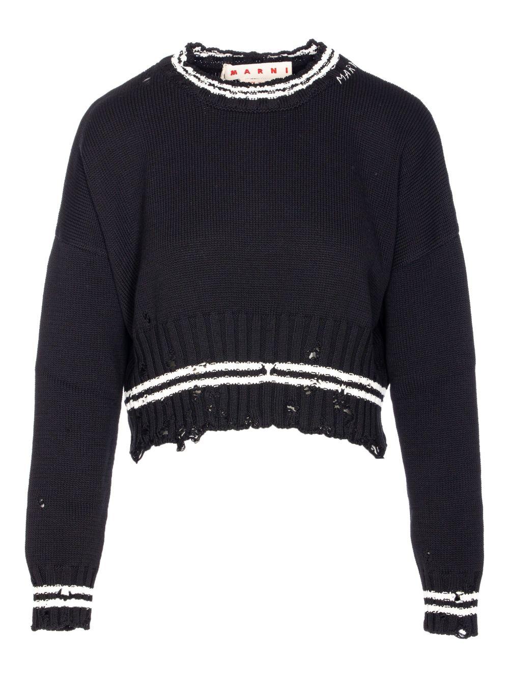 Maglione con effetto consumato in nero Marni - donna 