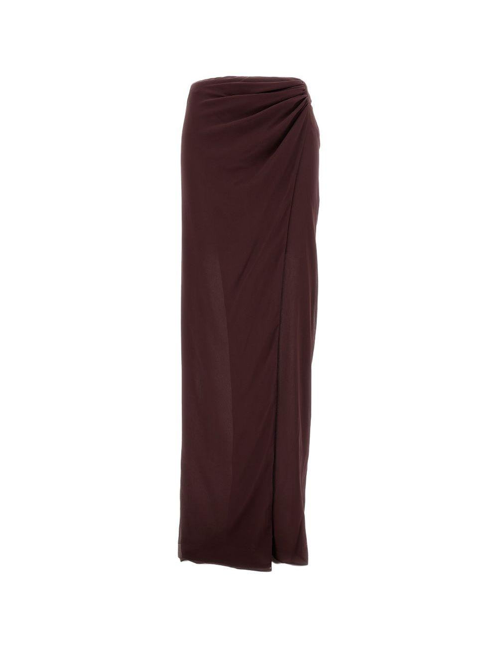 Gonna Phoebe con arricciatura in marrone the andamane - donna 