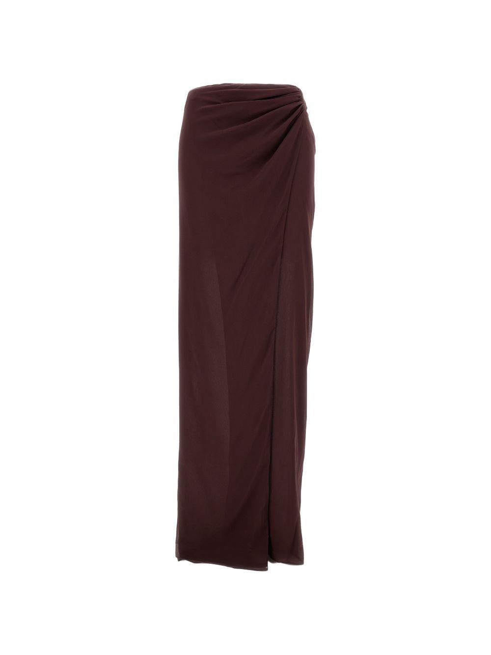 Gonna Phoebe con arricciatura in marrone the andamane - donna 
