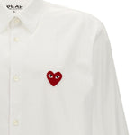 Camicia a maniche lunghe con ricamo in bianco Comme des garcons play - uomo 
