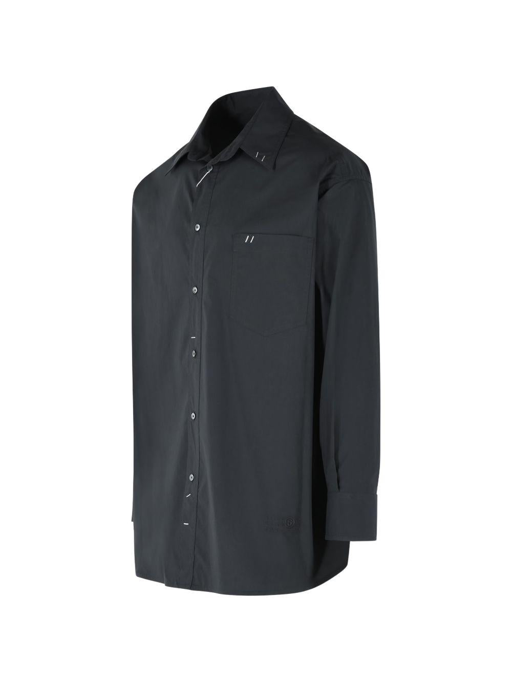 Camicia con colletto a punta in nero MM6 Maison Margiela - uomo 