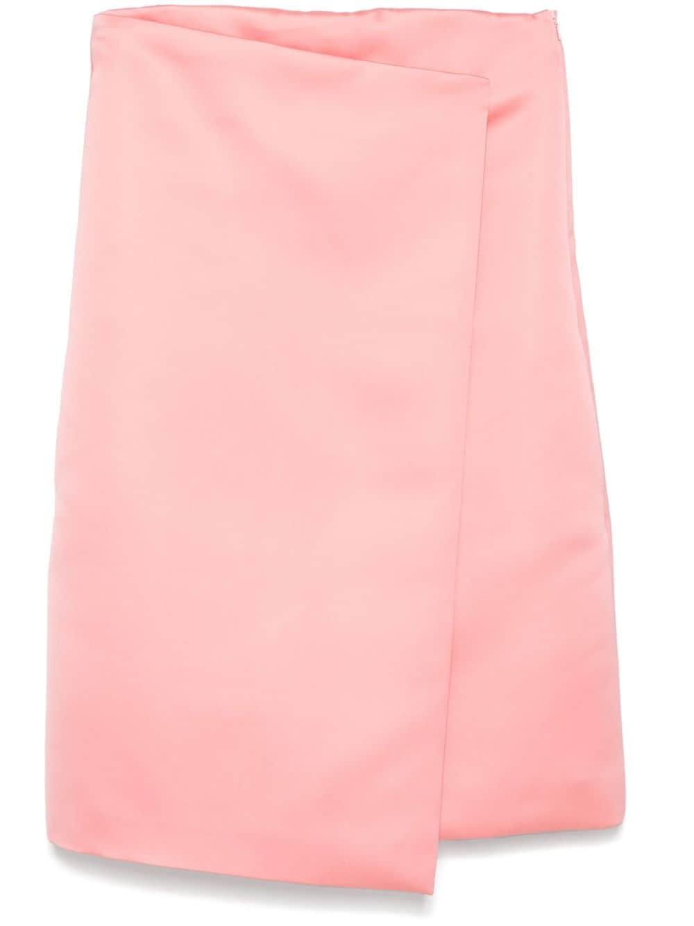 Abito corto satinato a portafoglio in rosa Philosophy di Lorenzo Serafini - donna 
