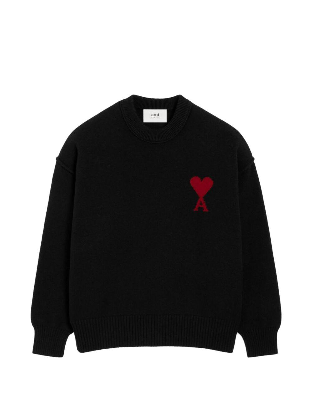 Maglione ami de coeur in nero Ami paris - unisex 