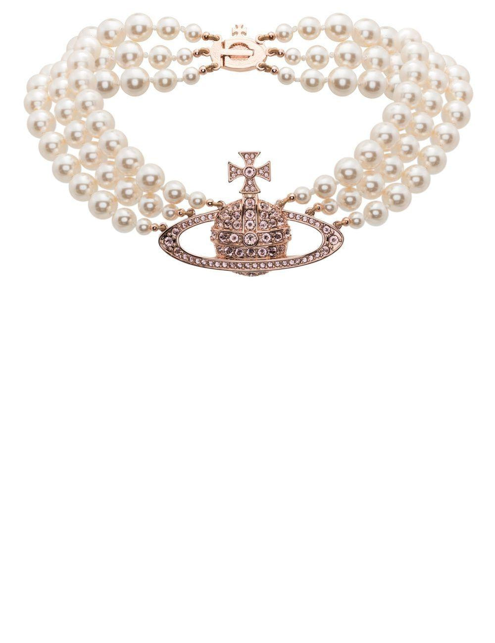 Choker Messaline Orb in rosa e oro Vivienne westwood - donna 