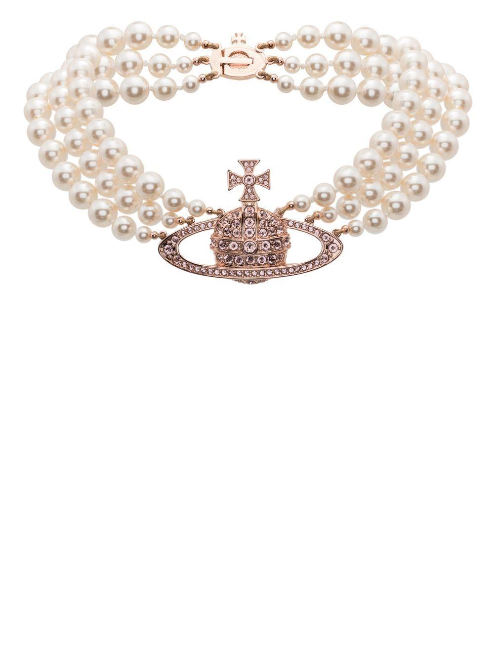 Choker Messaline Orb in rosa e oro Vivienne westwood - donna 