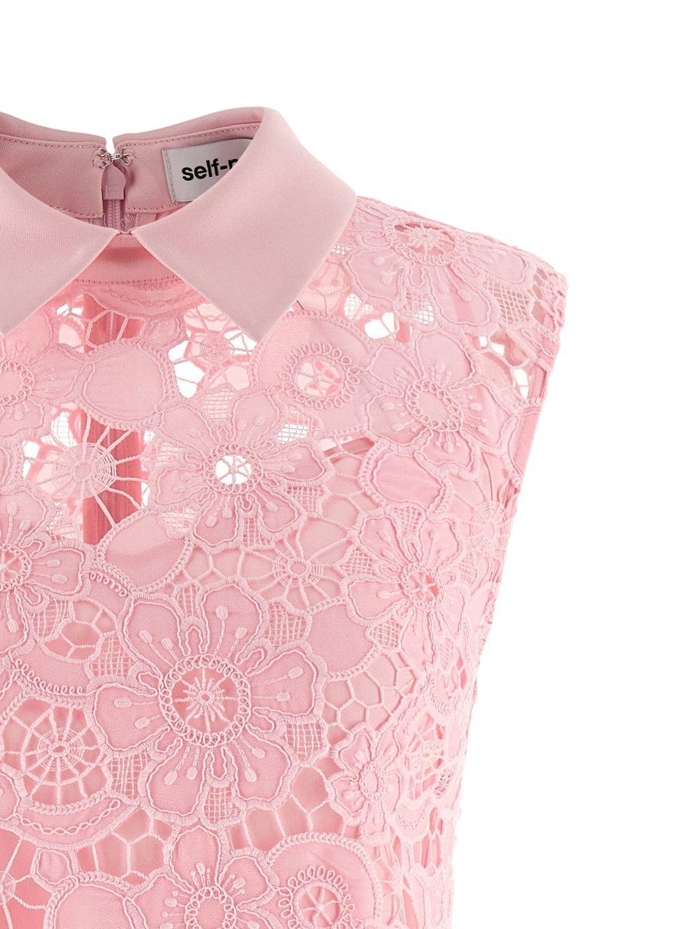 Abito in pizzo con colletto in rosa Self-Portrait - donna 