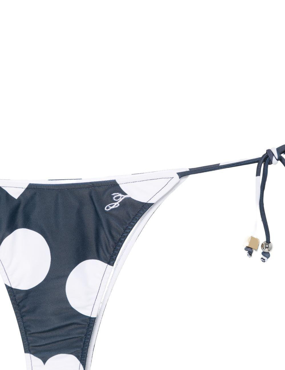 Slip bikini triangle in bianco e blu Jacquemus - donna 