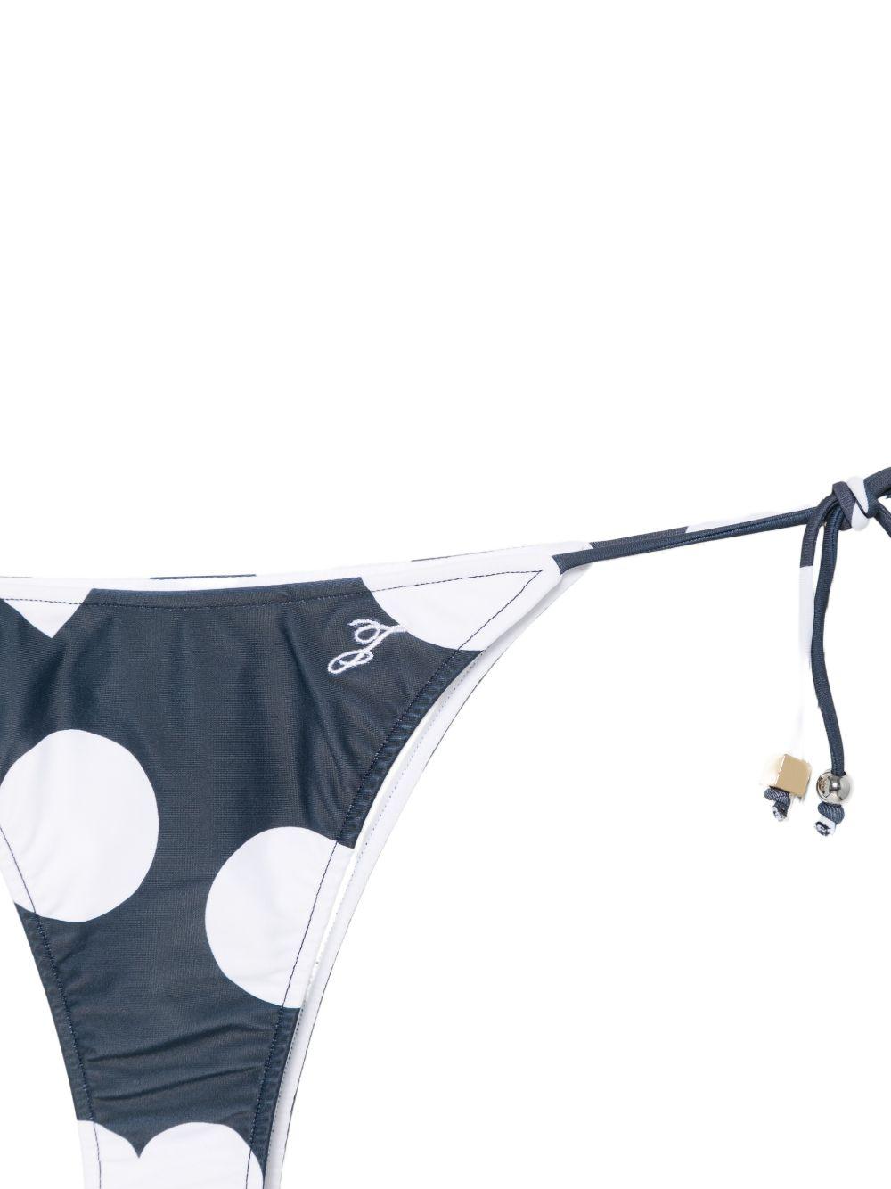 Slip bikini triangle in bianco e blu Jacquemus - donna 