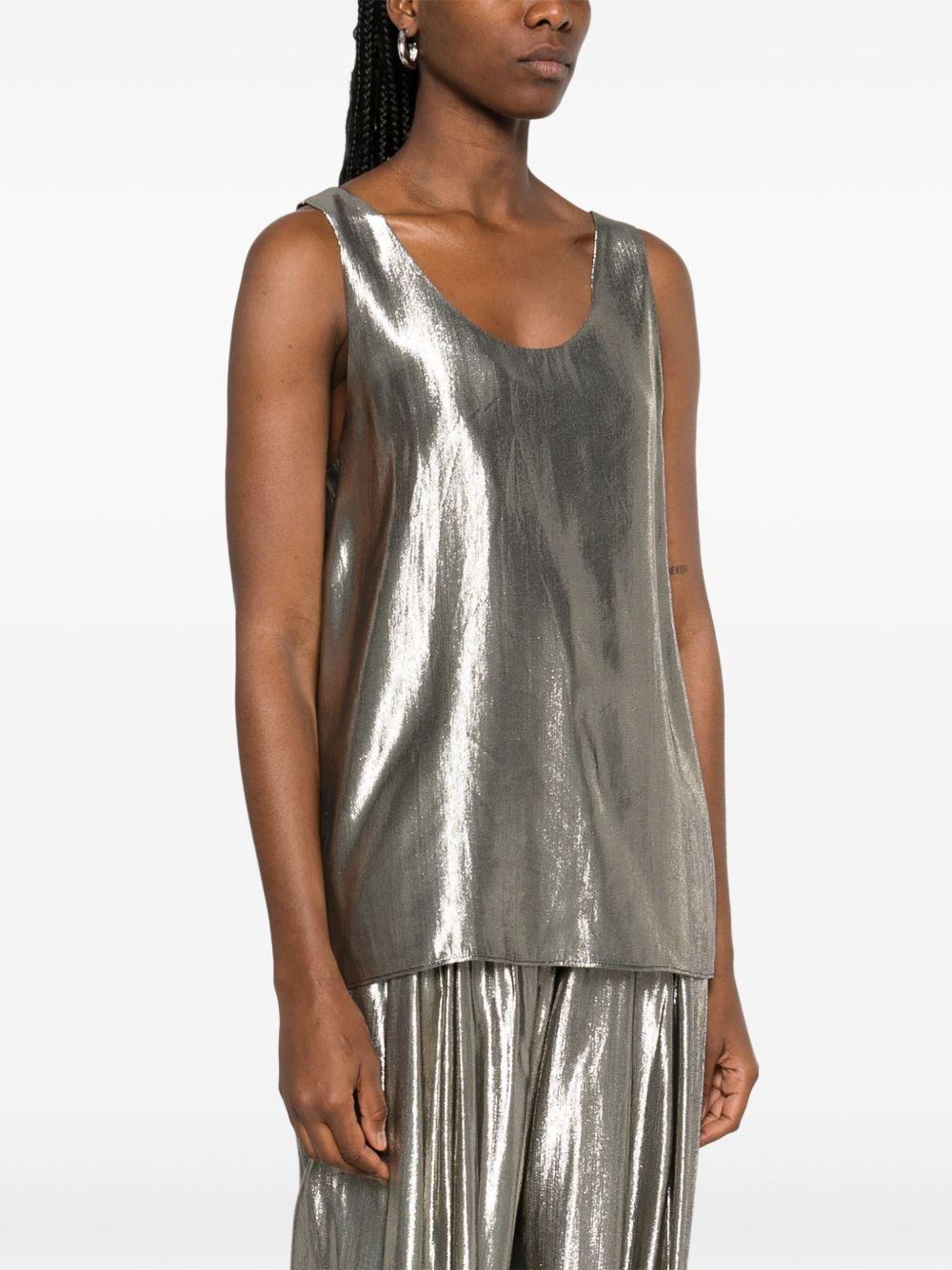 Canotta in lamé argento Philosophy Di Lorenzo Serafini - donna 