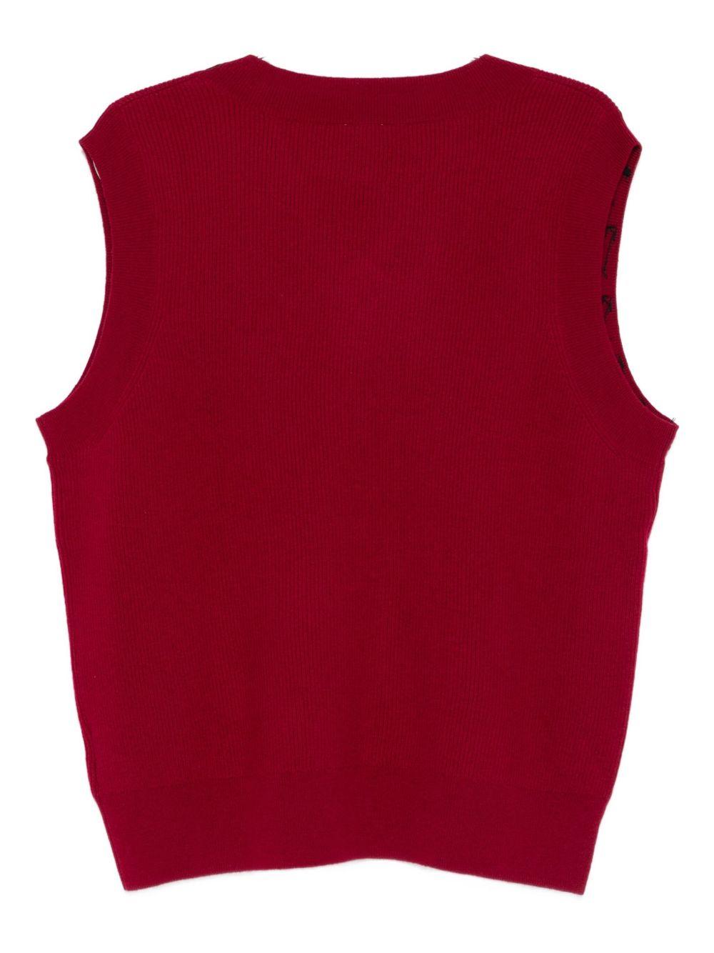 Gilet con ricamo in rosso Glass cypress - uomo 