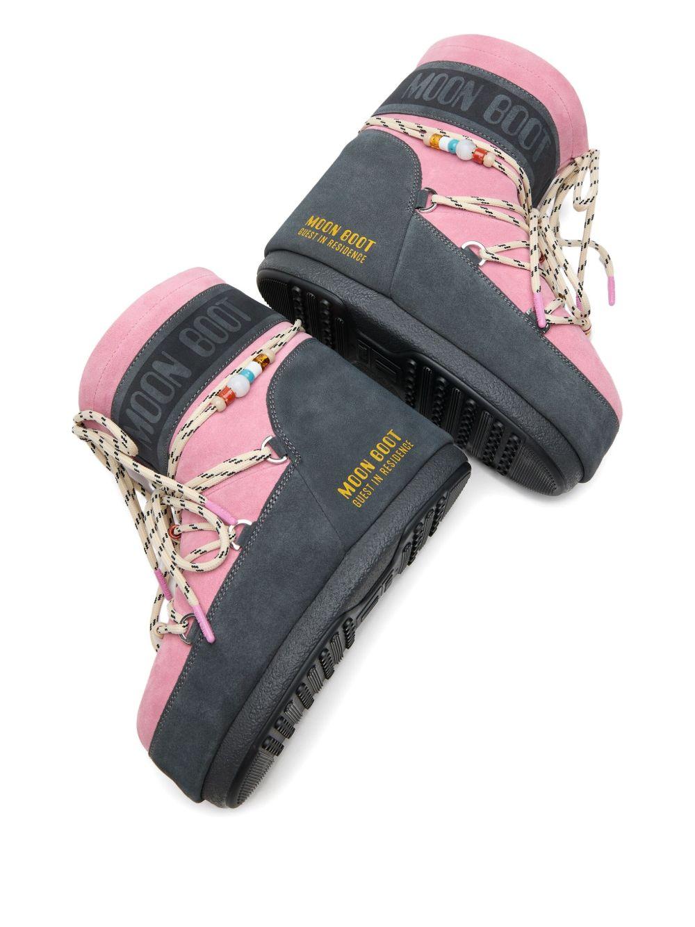 Stivali da neve con lacci e logo in rosa e blu Moon boot x guest in residence - donna 