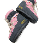 Stivali da neve con lacci e logo in rosa e blu Moon boot x guest in residence - donna 