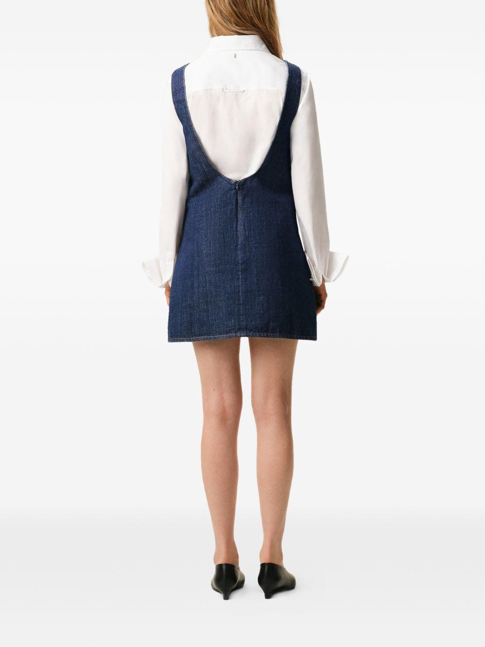 Abito corto in denim blu Ami Paris - donna 