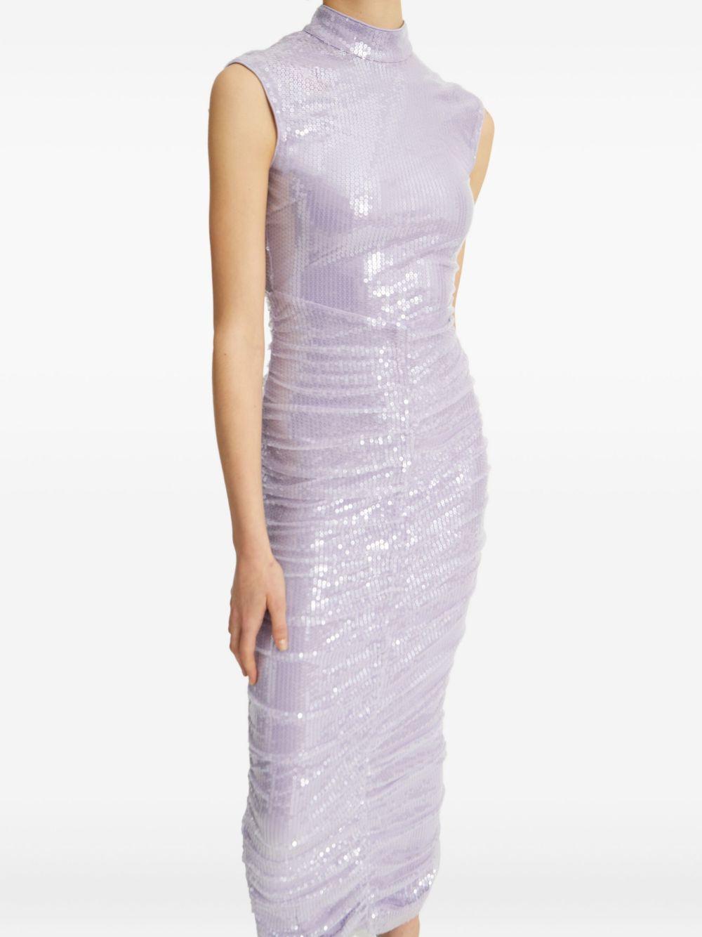 Abito midi con paillettes in viola Rotate - donna 
