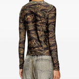 Top T-afry in verde Diesel - donna 
