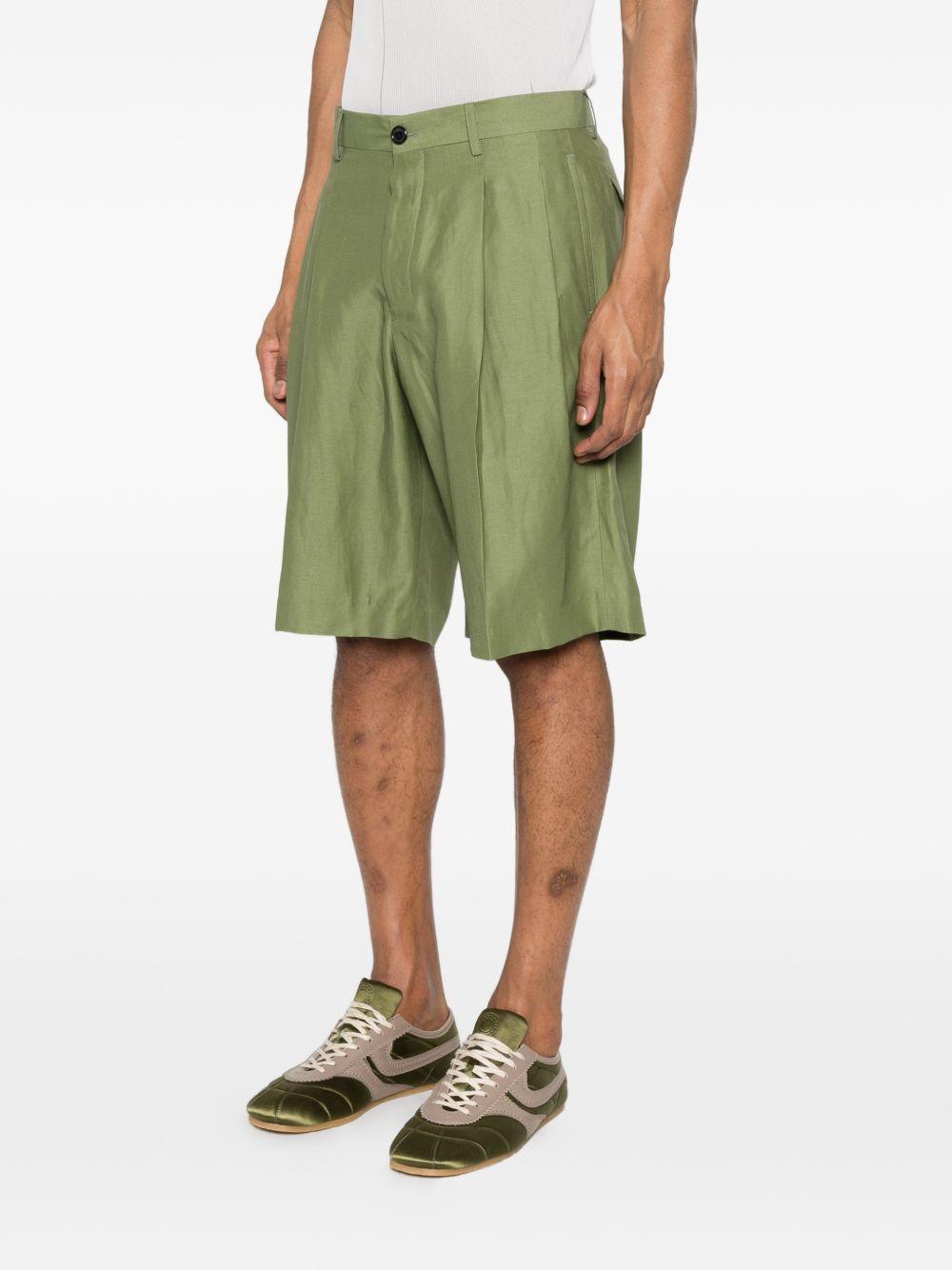 Pantaloncini a pieghe in verde Laneus - uomo 