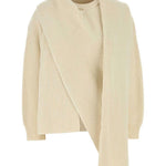 Maglione con dettaglio a sciarpa in beige Jil sander - donna 