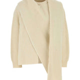 Maglione con dettaglio a sciarpa in beige Jil sander - donna 