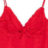 Body con volant e dettaglio a fiocco in rosso Shushu/tong - donna 