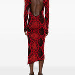 Abito midi con stampa animalier in rosso The Attico - donna 