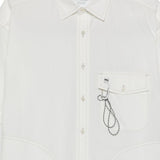 Camicia a maniche corte con moschettone in bainco And wander - uomo 