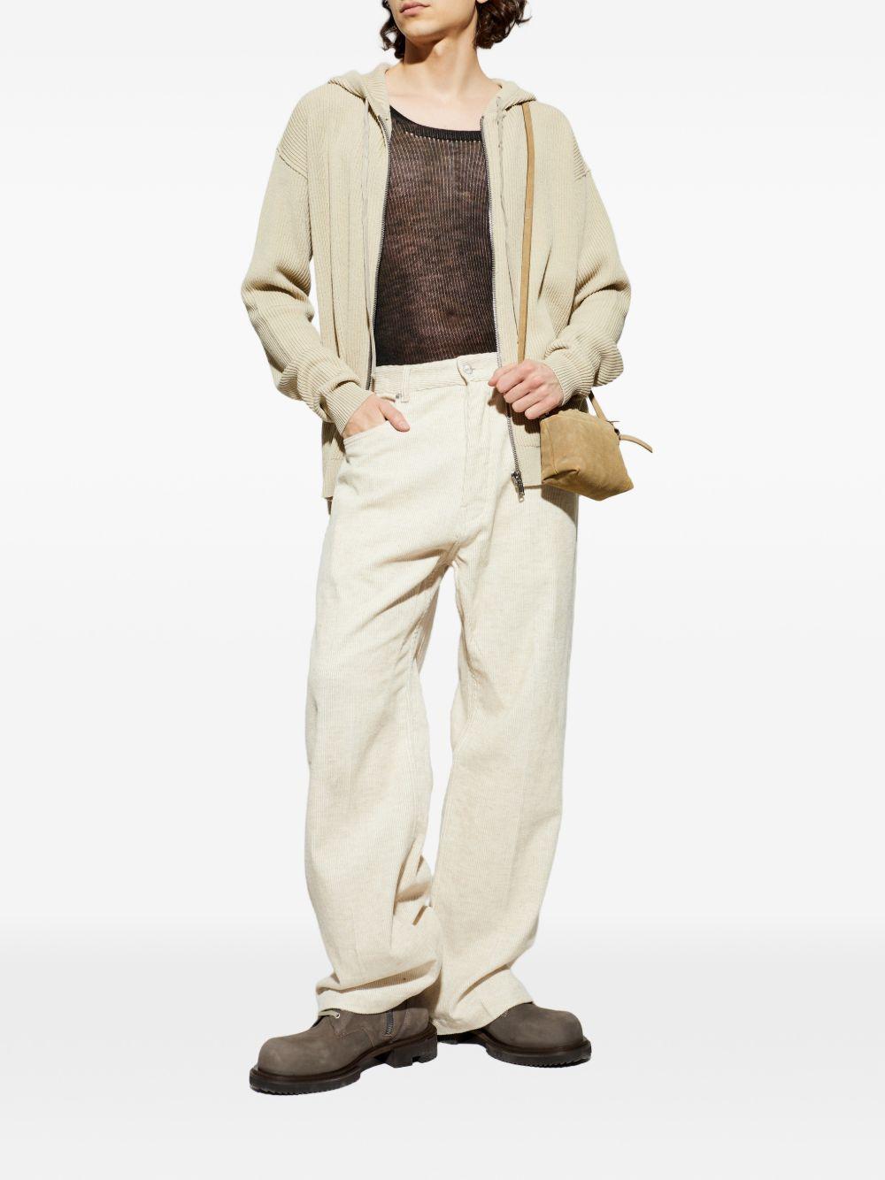 Felpa con zip in beige Rick owens - uomo 