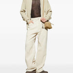 Felpa con zip in beige Rick owens - uomo 