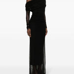 Abito midi con spalle scoperte in nero Christopher Esber - donna 