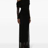 Abito midi con spalle scoperte in nero Christopher Esber - donna 